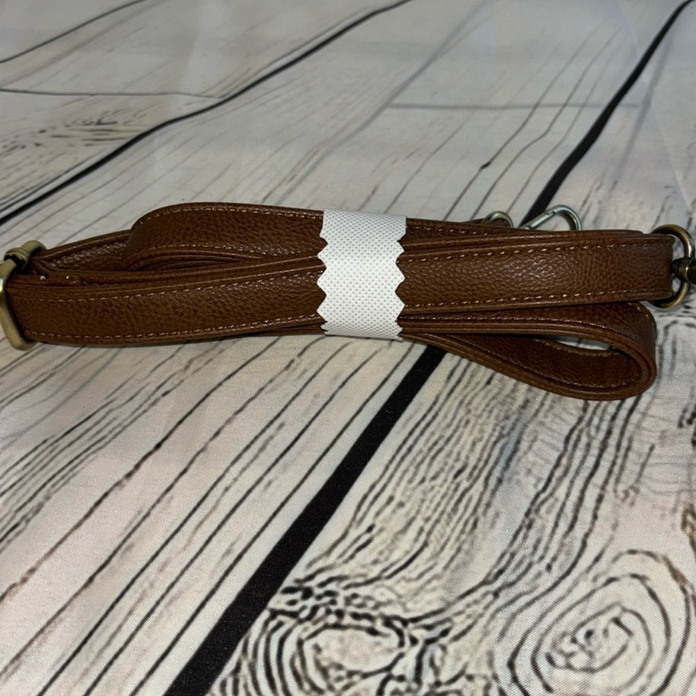 Brown Crossbody Replacement Strap Brass Hardware